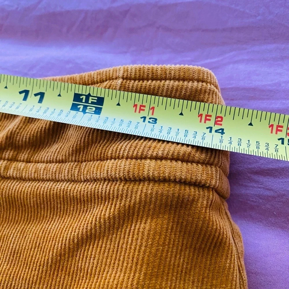 J Crew Factory Mustard Corduroy Skirt, Sz 0, Preppy Corduroy A Line Mini Skirt - Picture 6 of 7